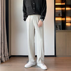 Pantalon de Costume Coupe Droite à Pinces Homme