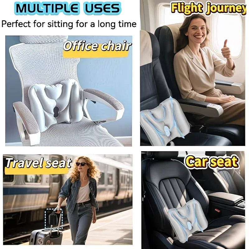 Coussin Gonflable de Soutien Lombaire Portable - Idéal pour Voyage et Détente