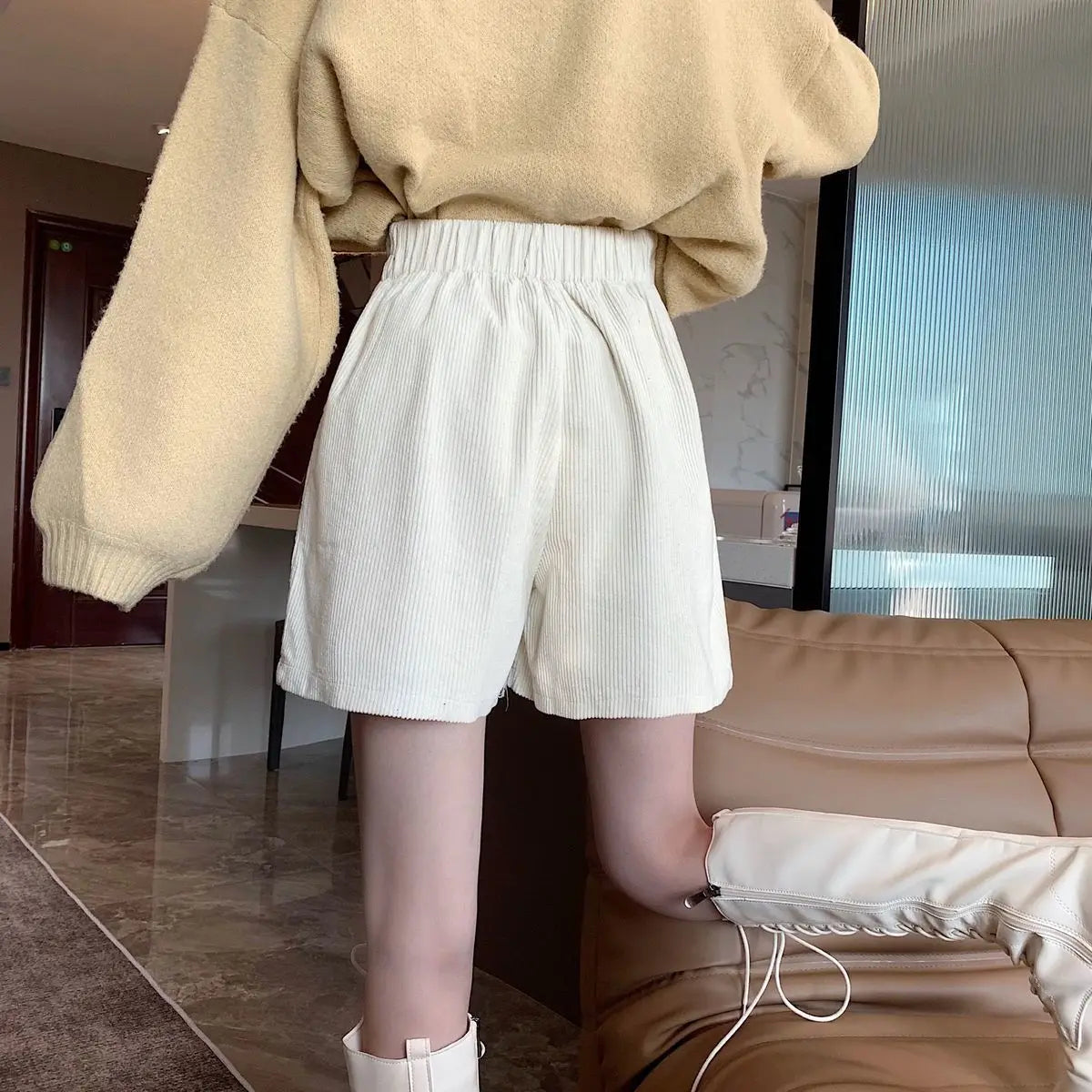Trendy Velvet Shorts - Women