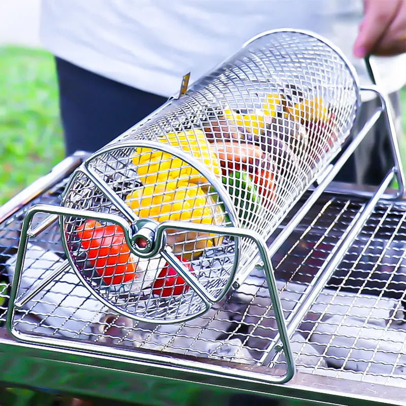 Stainless Steel Rotating BBQ Basket