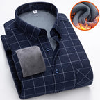 Men's thick corduroy plaid shirt
