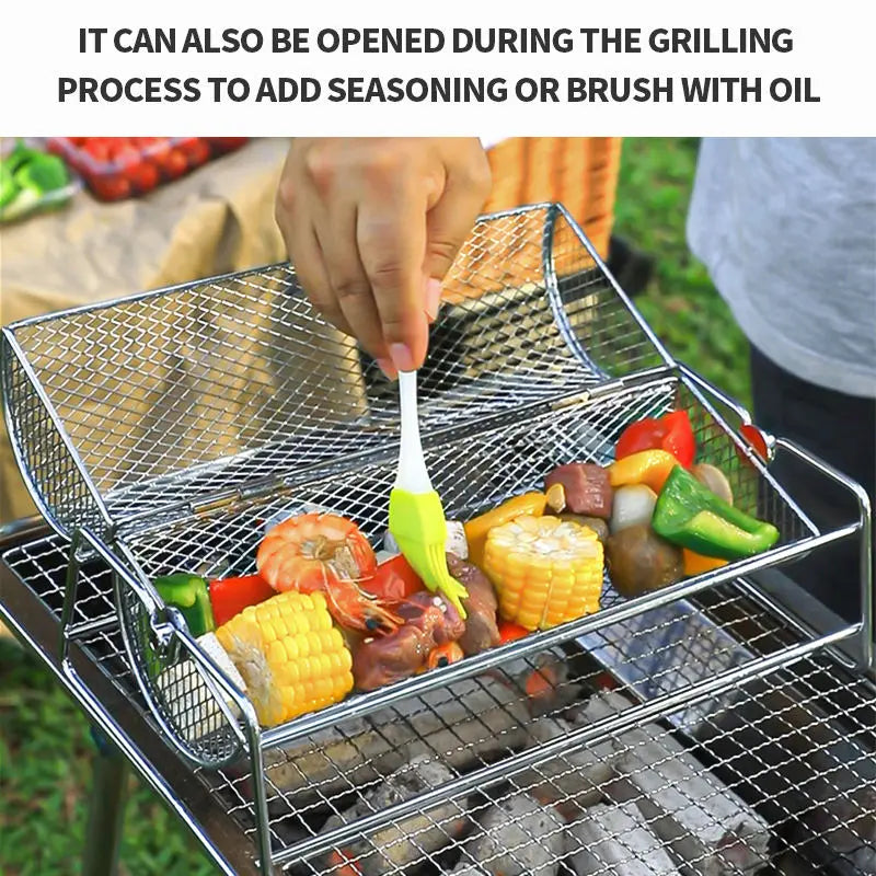 Stainless Steel Rotating BBQ Basket