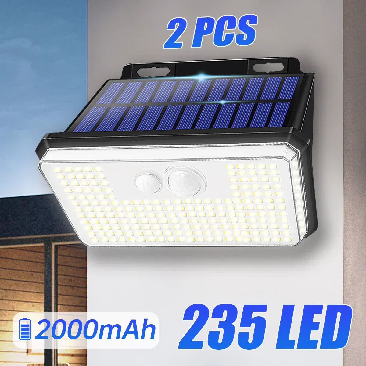 Solar Wall Light 235 Powerful LEDs - Buy One Get One Free
