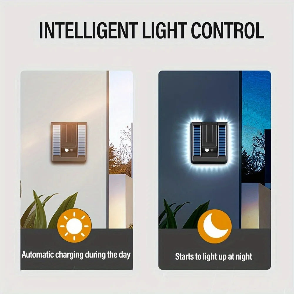 2-Pack 120° LED Solar Motion Sensor Wall Lights