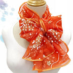 Foulard Femme Fleuri à Paillettes – Effet Soie, Léger & Élégant – Mi-Saison