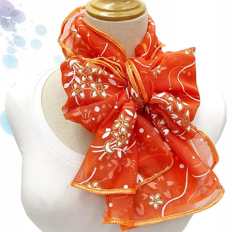 Foulard Femme Fleuri à Paillettes – Effet Soie, Léger & Élégant – Mi-Saison