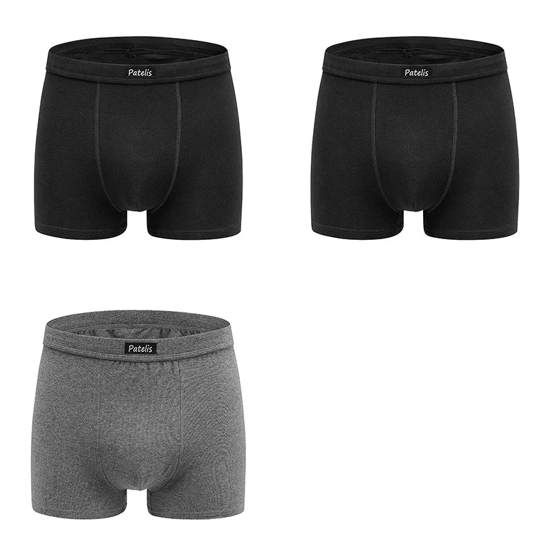 Pack of 3 Men's Plus Size Cotton Boxers – Premium Comfort from XL to 8XL