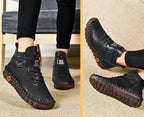 Faux leather fleece-lined ankle boots - Easy to slip on
