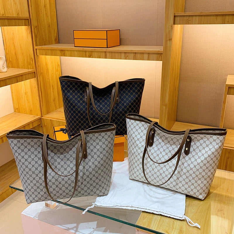 Sac à main Cabas en Cuir PU à motif Grande capacité