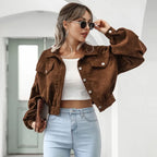 Blouson aviateur court à manches femme