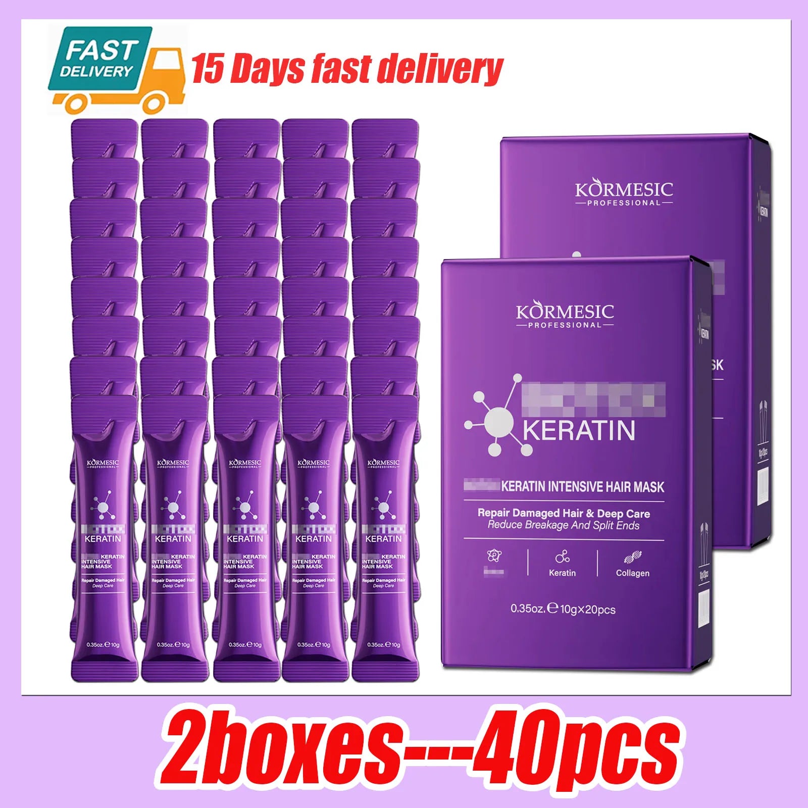 Pack of 10 Hair Masks - Keratin Botox