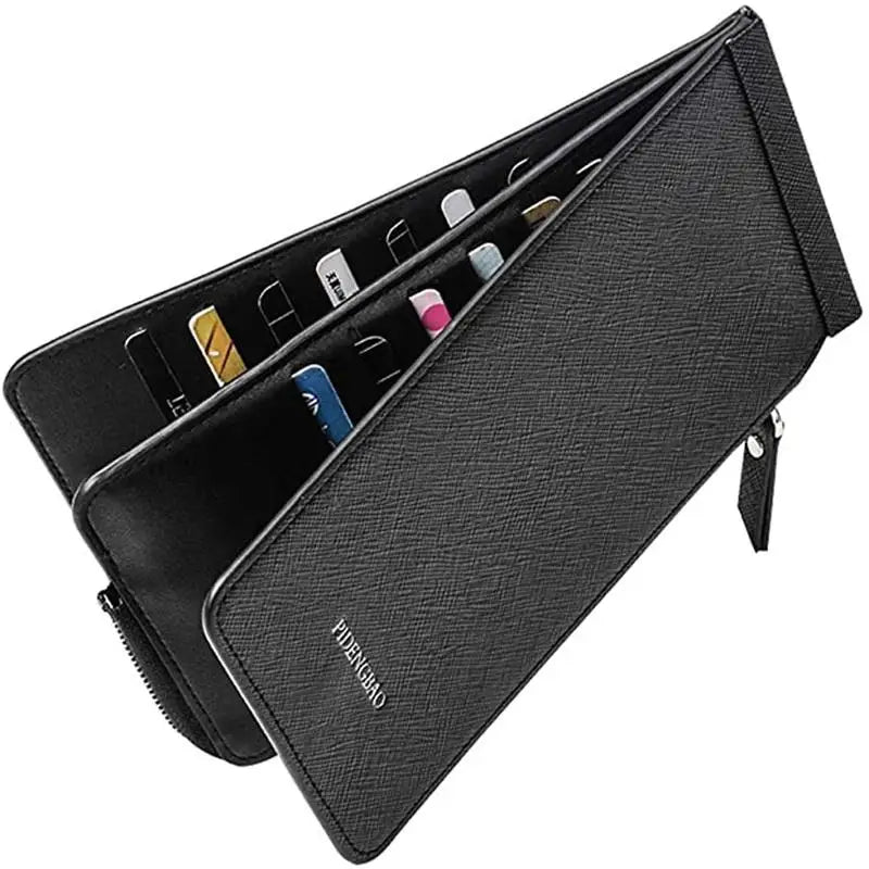 Portefeuille long multicartes en Cuir PU