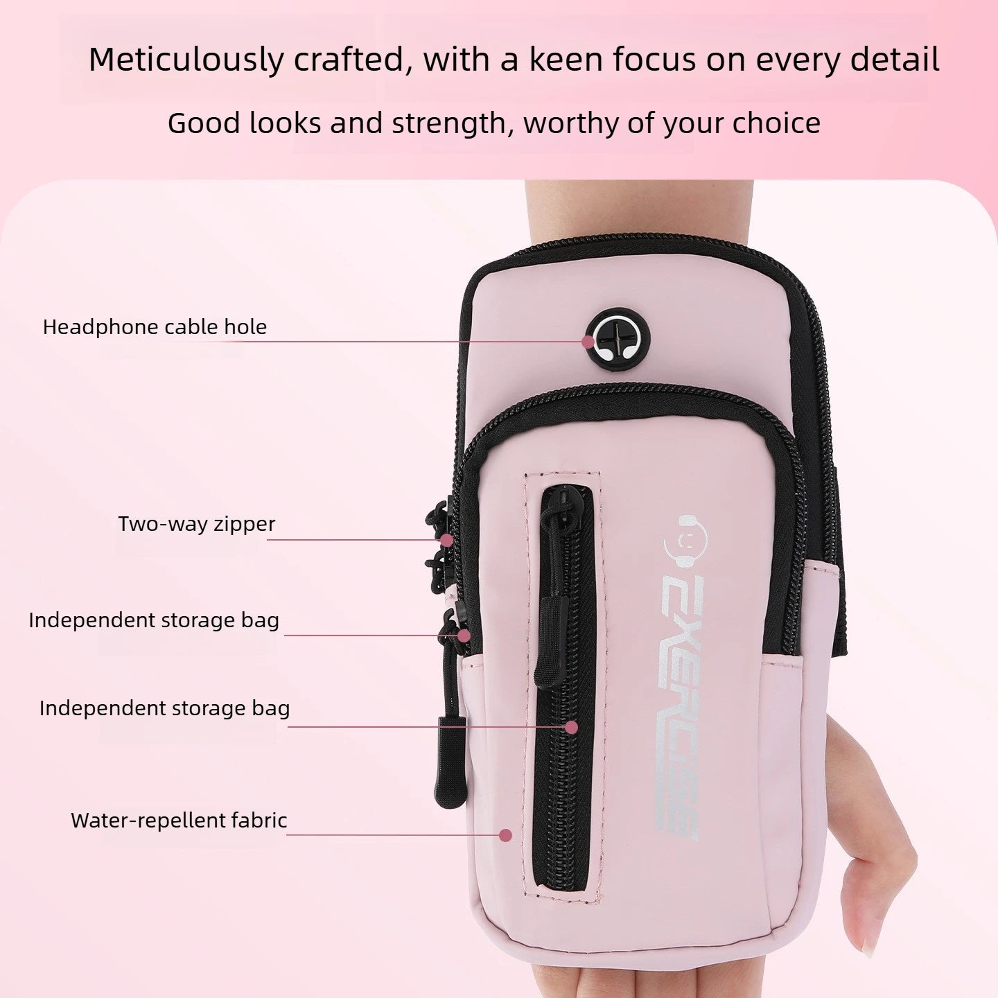 Haissky Pochette de Poignet pour Téléphone – Sac Sport Zippé pour Course, Fitness et Cyclisme, Compatible iPhone & Android