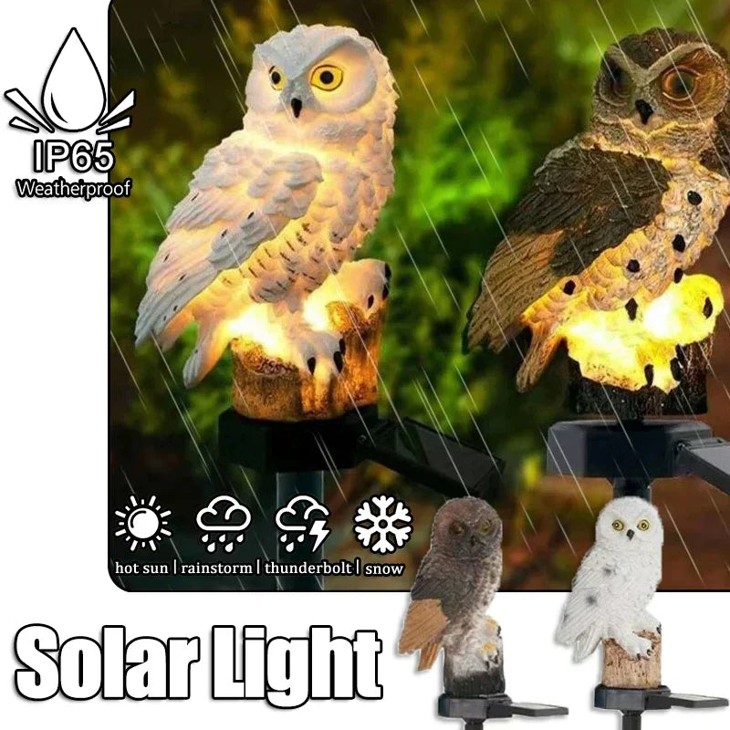 Solar Garden Light Realistic Owl Decoration
