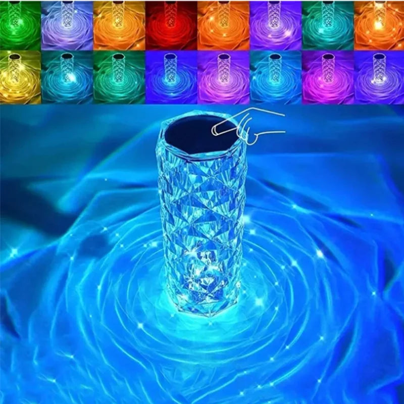 Crystal Effect Touch Lamp - Remote Control Included
