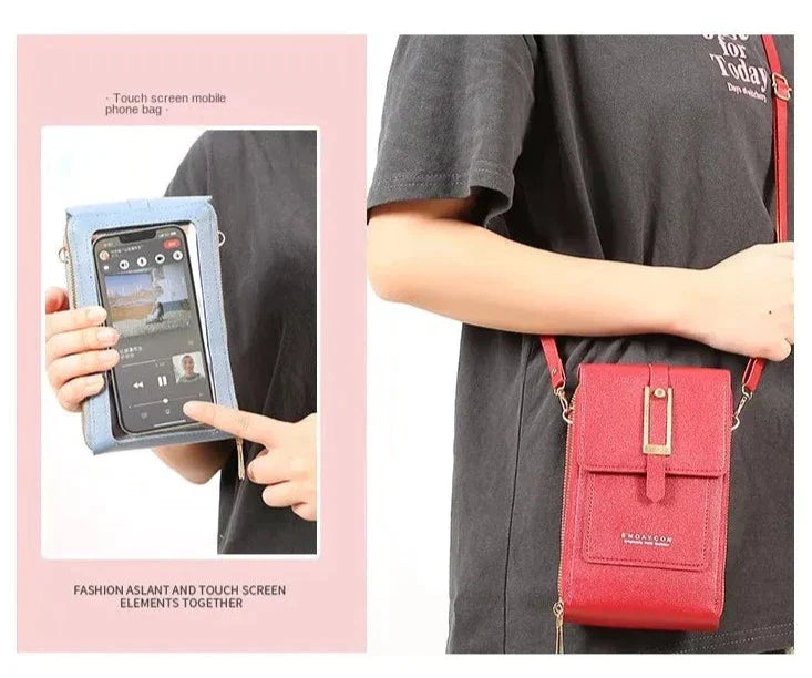 Leather Tactile Phone Wallet Pouch