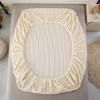 Drap Housse Chaud & Doux en Velours Côtelé