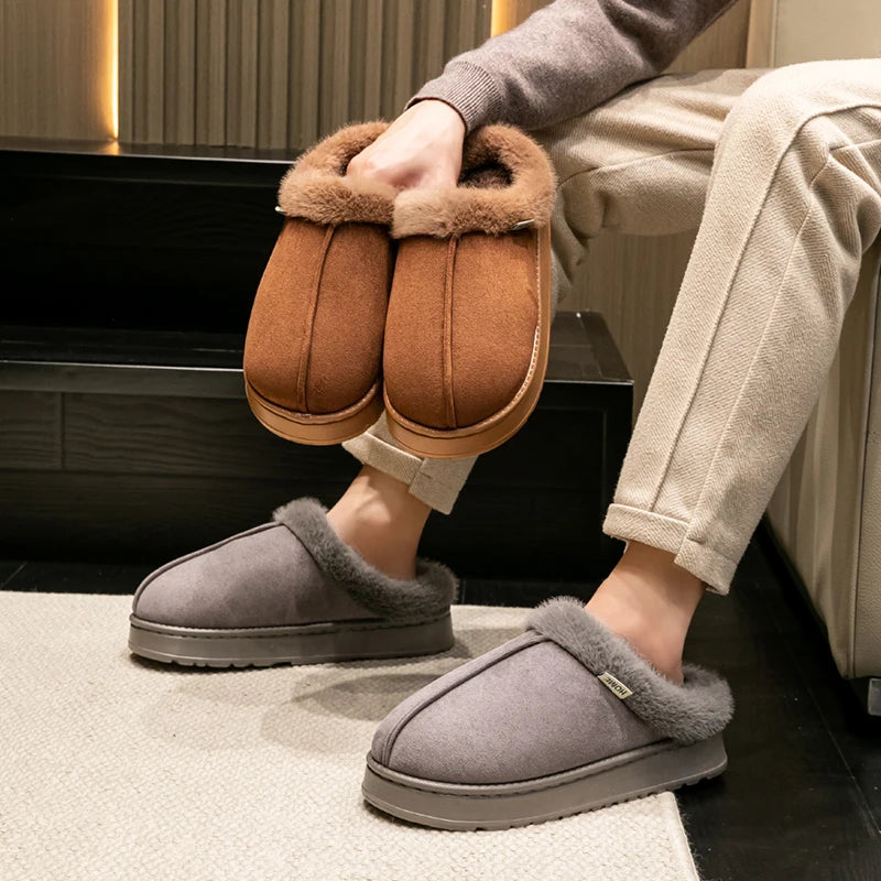 Pantoufles d'Intérieur Chaudes en Fausse Fourrure