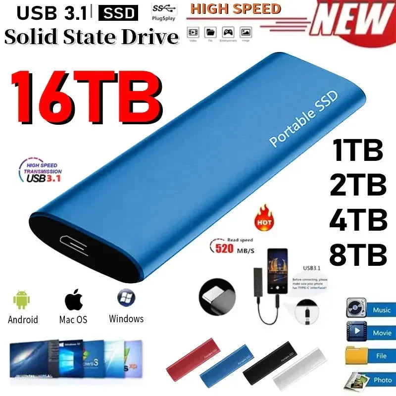 USB 3.1 External SSD Hard Drive