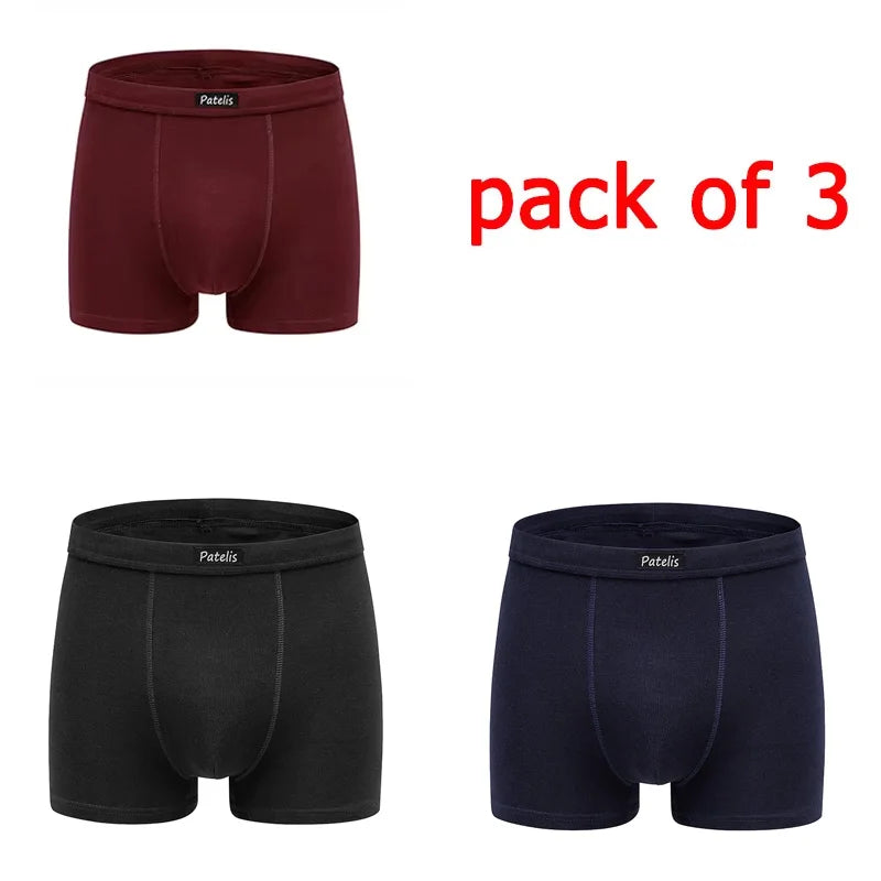Pack of 3 Men's Plus Size Cotton Boxers – Premium Comfort from XL to 8XL