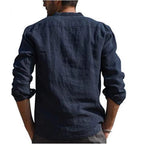Linen Grandad Collar Shirt