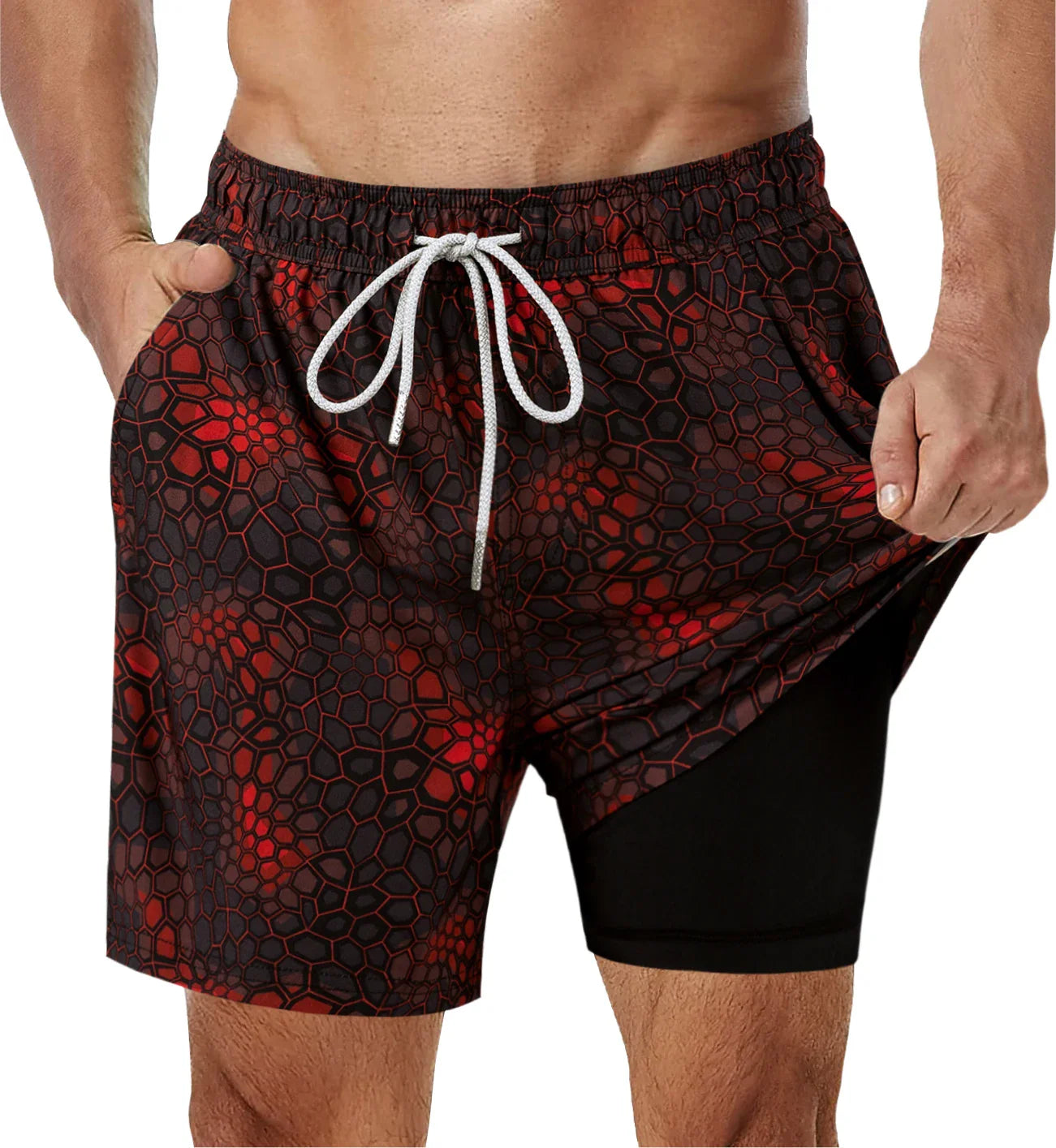 Swimsuit with integrated compression lining
