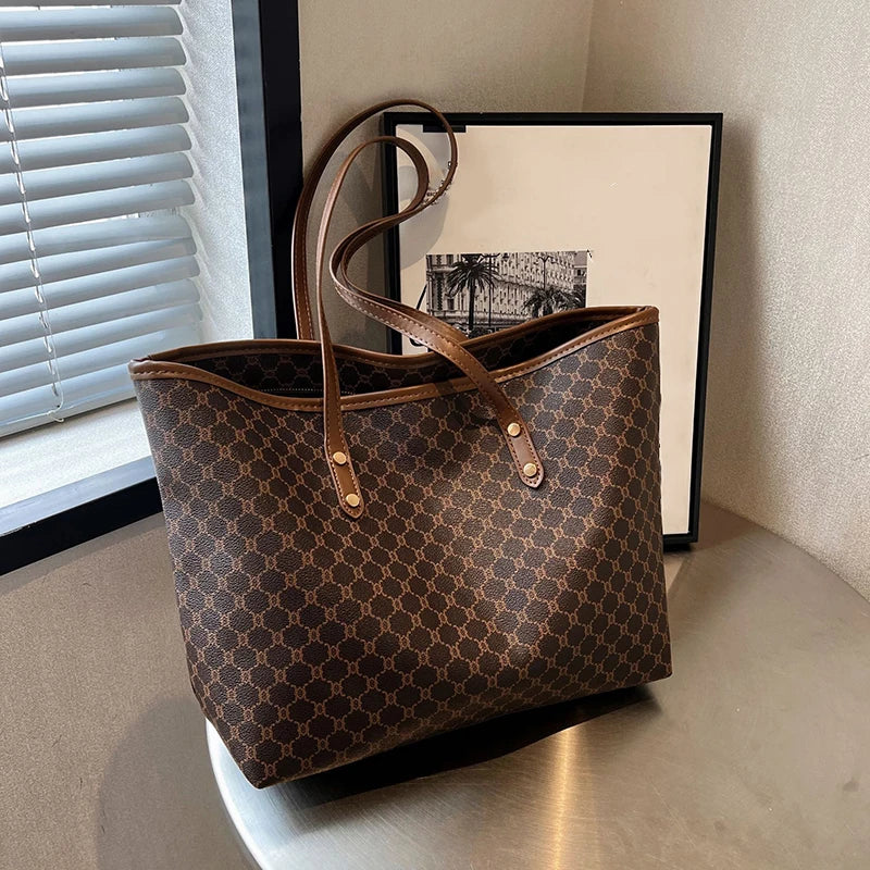 Sac à main Cabas en Cuir PU à motif Grande capacité