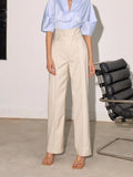 Pantalon Tailleur Taille haute à Pince - Femme