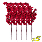 20x Artificial Christmas Holly Berries with Stem