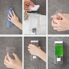 Distributeur de Savon Mural Transparent sans Perçage
