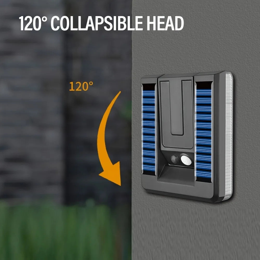 2-Pack 120° LED Solar Motion Sensor Wall Lights