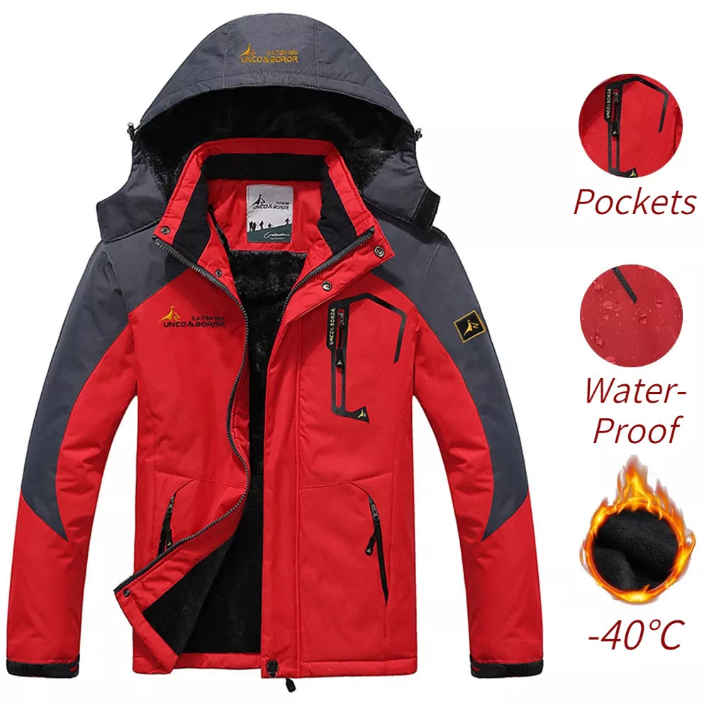 Parka coupe-vent avec capuche pour hommes - Intérieur Polaire