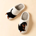 Pantoufles en Coton Femme – Motif Teckel Mignon