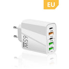 65W 5-in-1 Fast Charger - 3 USB + 2 USB-C