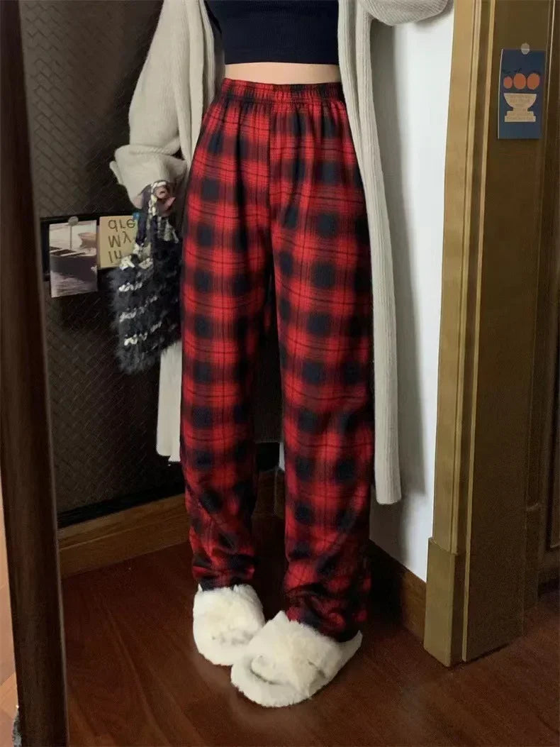 Warm Plaid Trousers - Fleece Lined