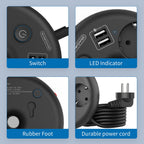 Mini multiprise ralonge intelligente - 3 prises + 2 ports USB
