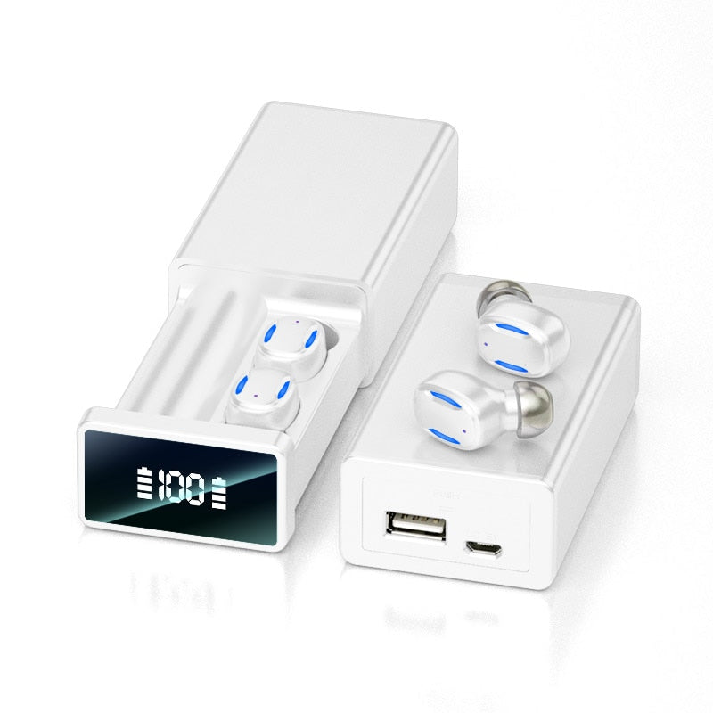 Ecouteurs bluetooth 2 en 1 - batterie externe intégrée