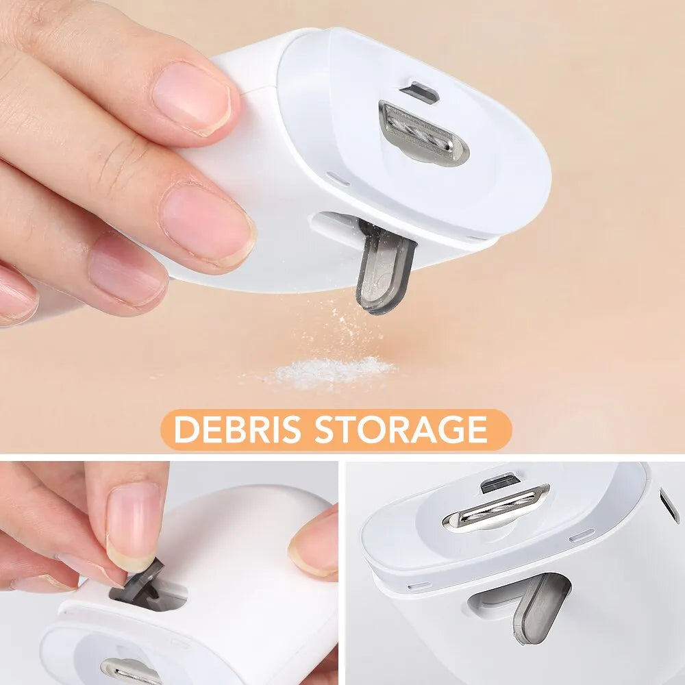 Electric nail clippers with integrated LED light
