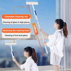 3-in-1 Telescopic Window Cleaner with Integrated Sprayer