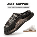 Chaussons Fourrés Homme Style Charentaises – Mémoire de Forme, Soutien Plantaire & Semelle Antidérapante