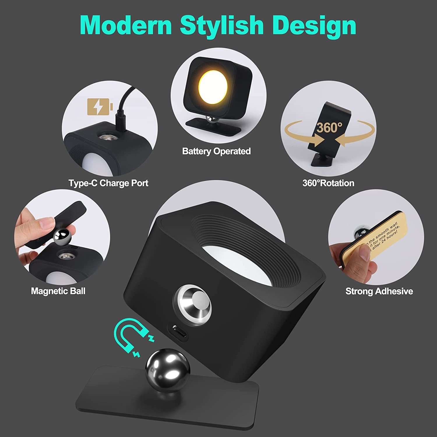Mini LED Projector 360 - Wireless and Magnetic
