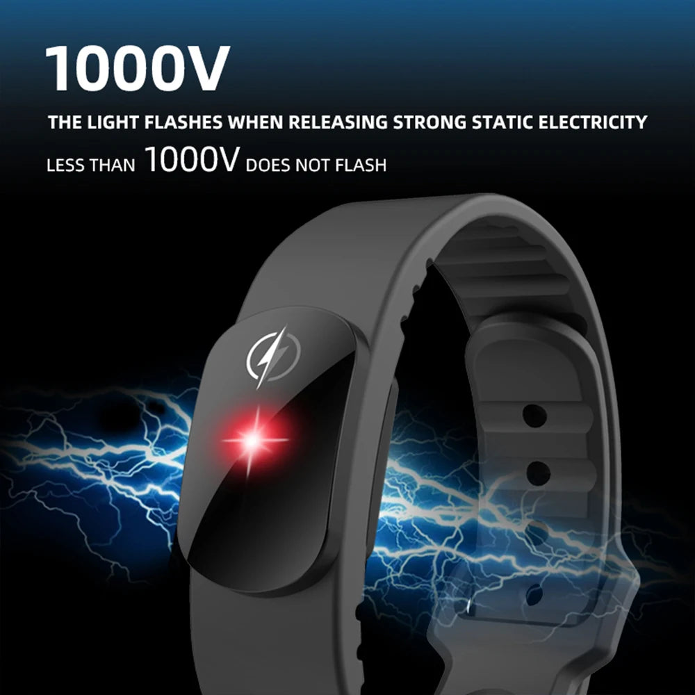 Bracelet antistatique en silicone réglable — étanche, confort quotidien