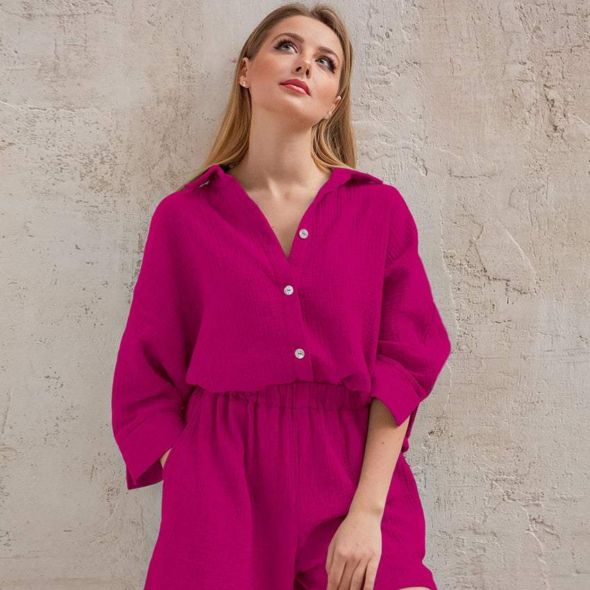 Jasmin - pyjama en gaze de coton pour femme