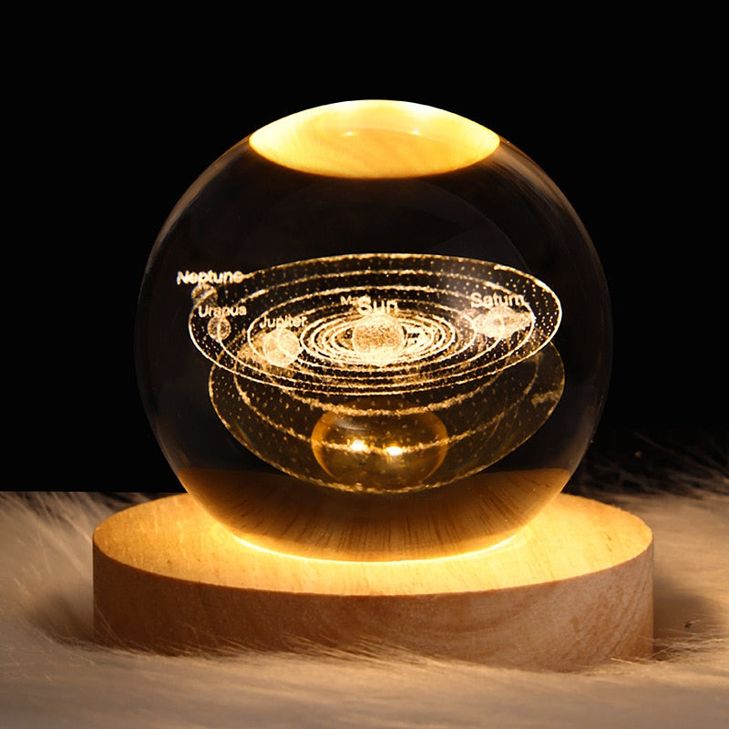 Crystal ball Starry sky and luminous galaxy