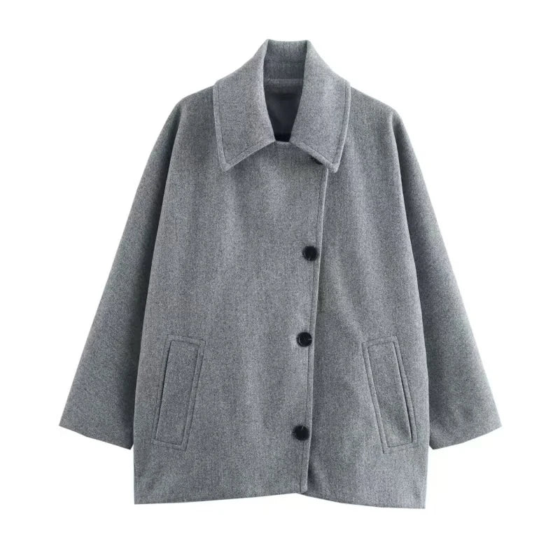 Vintage Short Wool-Blend Coat