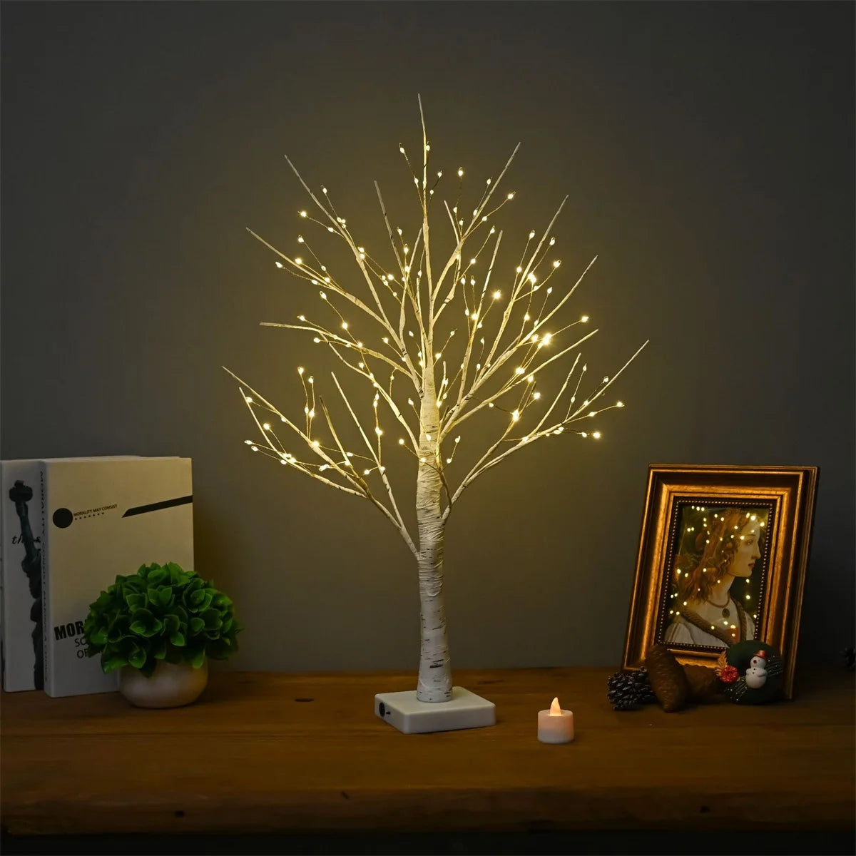 Lampe Arbre Féerique Imitation Bois