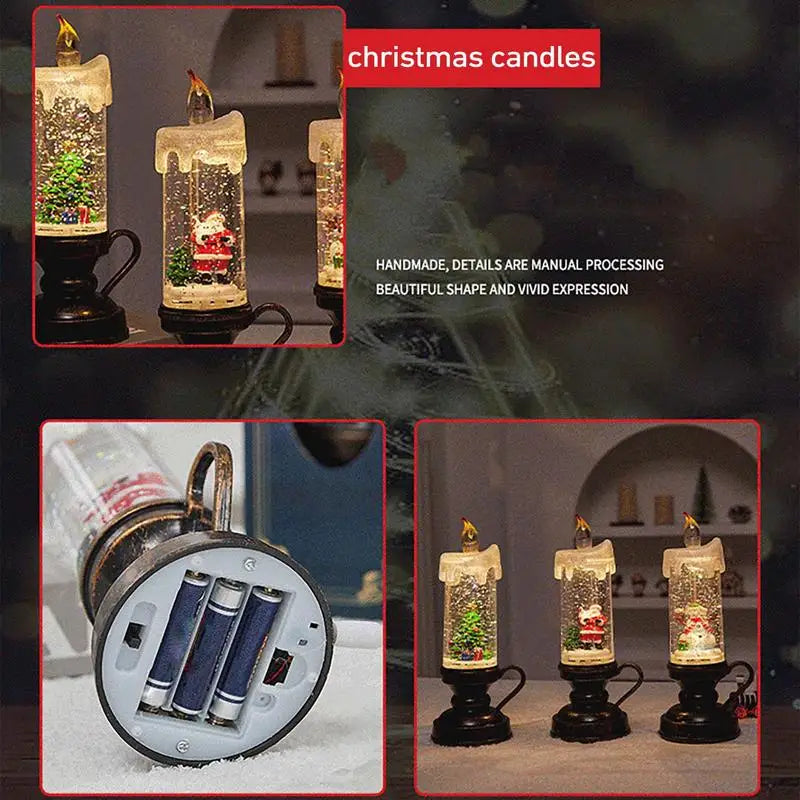 Christmas LED Snow Globe Candle