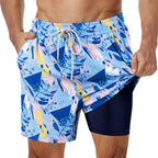Swimsuit with integrated compression lining