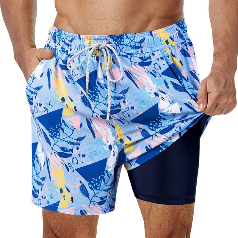 Swimsuit with integrated compression lining