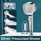 High-Pressure Designer Shower Head - Massaging + Filtering